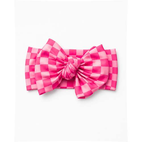 Bamboo Bow in Bubble Gum Checkered
