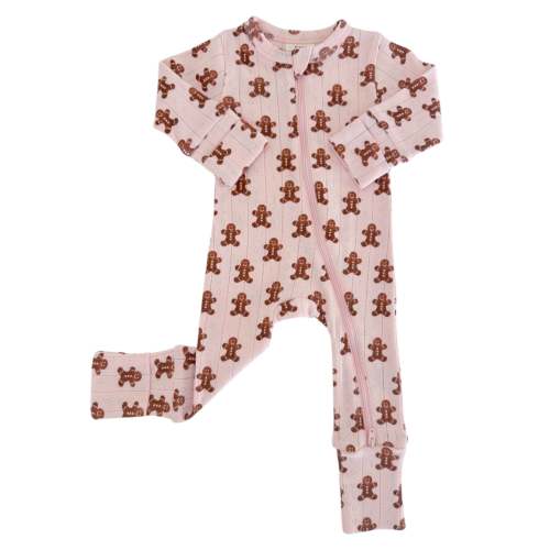 Blush Gingerbread / Organic Pointelle 2-Way Zip Romper – SpearmintLOVE