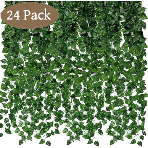 24 Pack Fake Vines for Room Decor,168 ft Wall Vine Hanging,Artificial Plant Ivy for Home Bedroom Party Garden Wall Room Decor