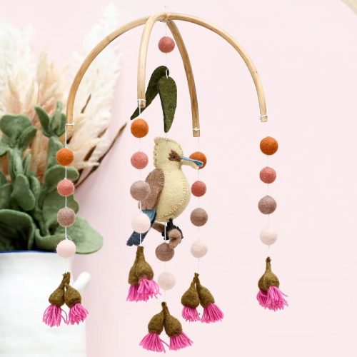 Baby Cot Mobile - Kookaburra with Gum Blossoms