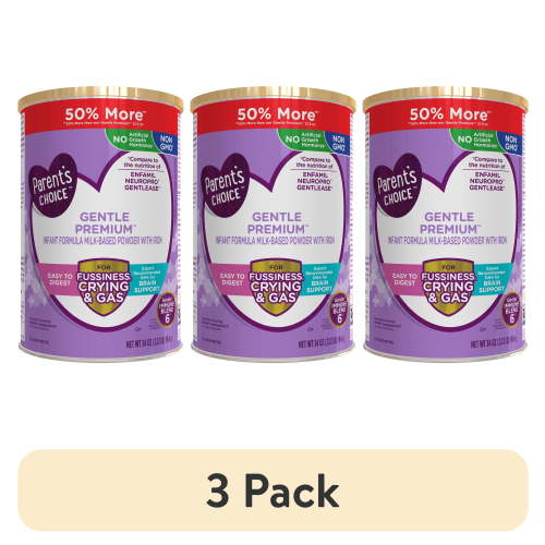 (3 pack) Parent's Choice Gentle Premium Baby Formula for Fussiness, Gas, Crying, 34 oz
