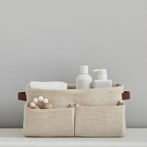 Slub Cotton Diaper Caddy, Natural, WE Kids