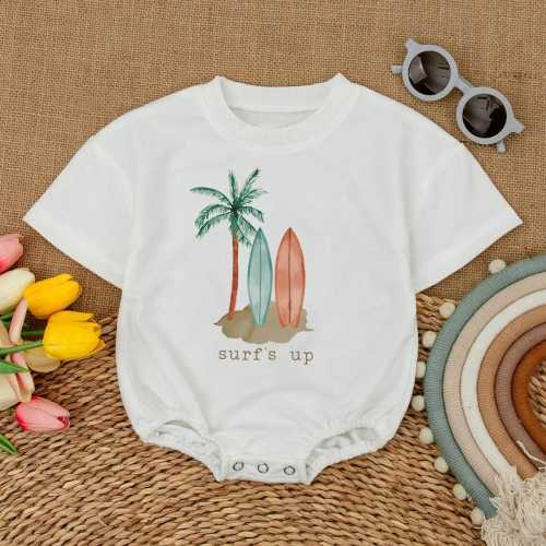 Surf's Up Baby Romper: Ocean Bodysuit, Newborn Gift