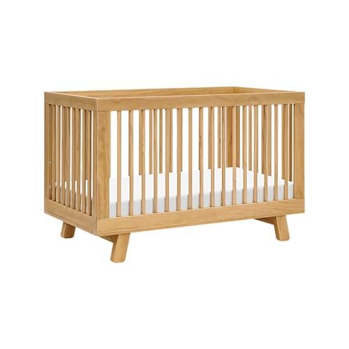 Babyletto Hudson 3-in-1 Convertible Baby Crib, Honey | Baby Crib Converts to Toddler Bed & Daybed - GREENGUARD Gold Certified, Easy to Assemble - Includes Toddler Conversion Kit
