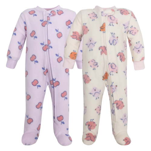 Hudson Baby Infant Girls Fleece Sleep and Play, Baby Bird, Newborn