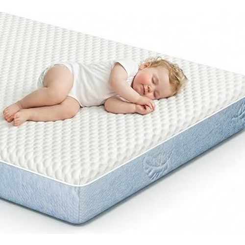 Crib Mattress, 52 x 27 Dual-Sided Memory Foam Baby and Toddler Mattress, Triple Layer Toddler Bed Mattress with Waterproof, Breathable, Removable Machine Washable Cover, Baby Mattresses for Crib