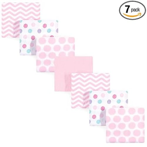 Luvable Friends Baby Cotton Flannel Receiving Blankets | 7-Pack