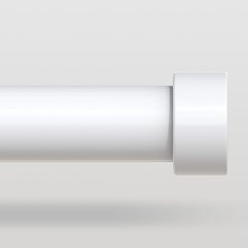 VOIIY White Curtain Rods for Windows 48 to 84 Inch(4-7 Feet),1" Diameter Drapery Rods with Modern Style End Cap Finials,Size:36-88 Inch