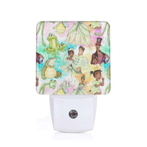 The P-rincess And The Frog My Tiana Night Light Plug Into Wall,Dusk to Dawn Night Light Plug in,0.5w Energy Saving Sleep Friendly Night Light for Kids Boys Girls Home Decor,1 PCS