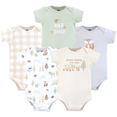 Hudson Baby Infant Boy Cotton Bodysuits, Cutest Critter, 12-18 Months