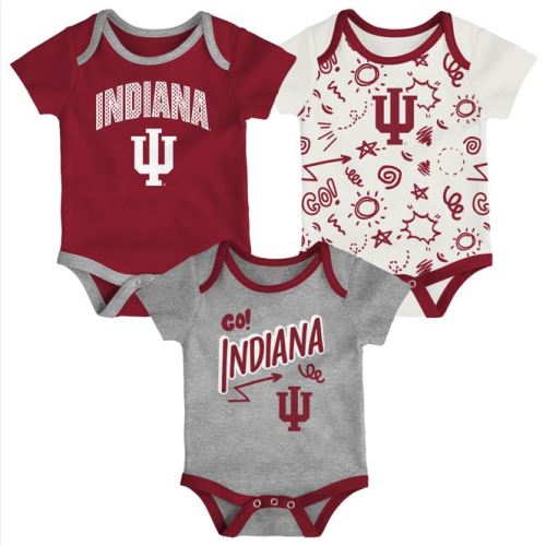 Indiana Hoosiers Newborn Onesie All Day Play 3 Pack