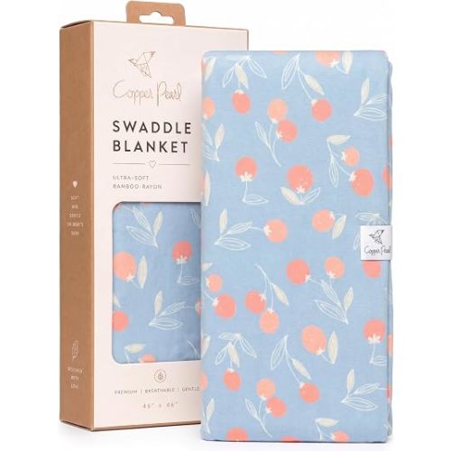 Copper Pearl Swaddle Blankets for Newborns | Soft Stretchy Receiving Blankets for Boys and Girls | Large 46 x 46 Inch Baby Blankets | Lightweight and Breathable Swaddles | Clementine
