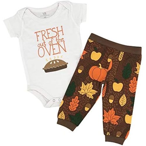 Baby Boys Girls 2pc Outfit Set Short Sleeve Bodysuit with Pants