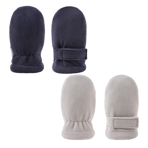 Newborn Baby Mittens Toddler Winter Warm Fleece Lined Gloves No Scratch Adjustable Mitten for Infant Boys Girls