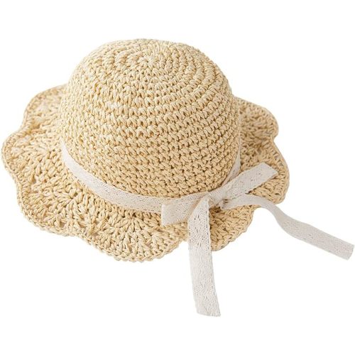 pureborn Baby Toddler Girls Straw Sun Hat Summer Beach Hat