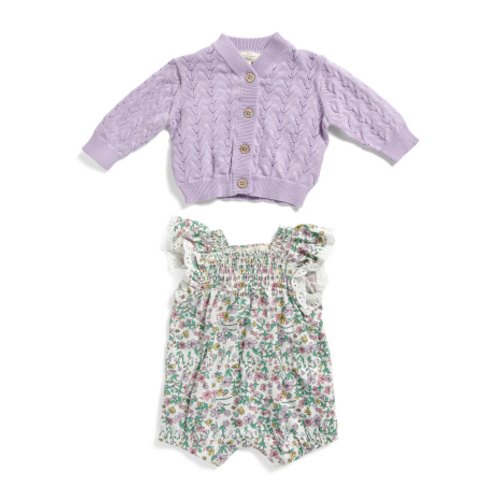 Newborn Girls 2pc Romper And Sweater Set | Baby | Marshalls