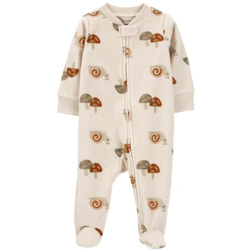 Baby Snail Fleece Zip-Up Sleep & Play Pajamas - 9M - Style,Multi