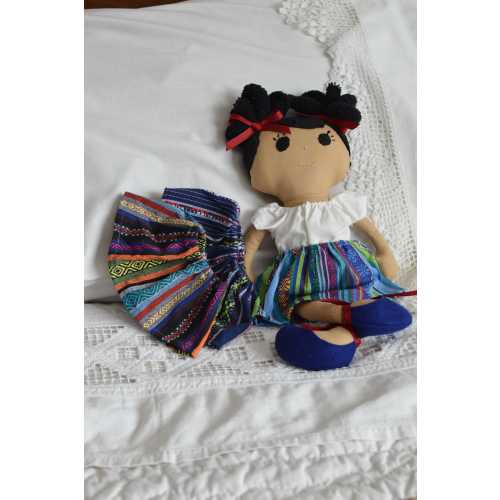 Guatemalan Fabric Doll - with Traditional Fabric Skirts