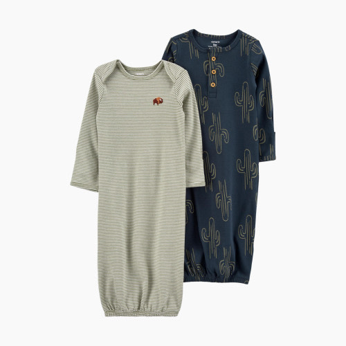 Carter's Gown (2 Pack) - Cactus/Navy, 3M