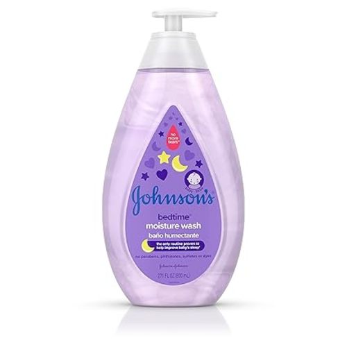 Johnson's Baby Bedtime Moisture Body Wash, Soothing NaturalCalm Aromas, Nighttime Bath Wash to Help Calm Baby Before Bed, Baby Wash, No added Parabens & Sulfates, 27.1 fl. oz