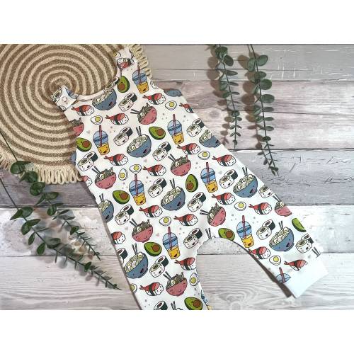 Kawaii Foods Baby Dungarees, Kawaii Sushi and Ramen Baby and Toddler Dungarees, Japanese Style Baby Romper