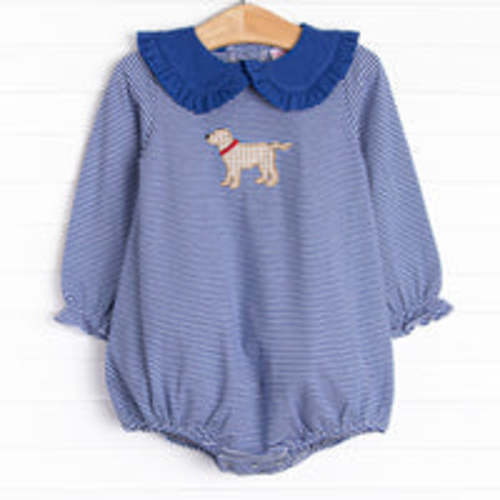 One Lucky Pup Applique Bubble, Blue – Stitchy Fish
