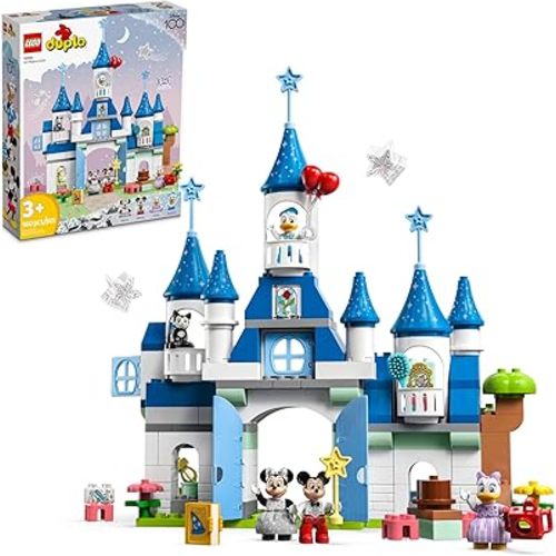 LEGO DUPLO Disney 100 3 in 1 Magic Castle 10998, Building Set for Family Play with 5 Disney Figures Including Mickey Mouse and Friends, Disney Christmas Set for Kids and Toddlers Ages 3 and Up