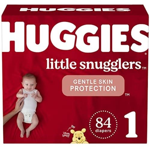 Baby Diapers Size 1 (8-14 lbs), 84ct, Huggies Little Snugglers Newborn Diapers