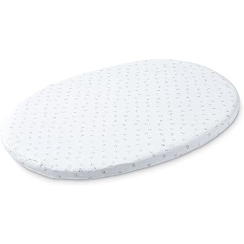 Stokke Sleepi Mini Fitted Sheet by Pehr V2, Grey Dotty - Not Compatible with Mini Mattress Made Before August 2022 - Soft, 100% Organic Cotton