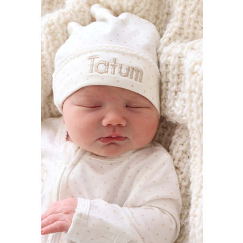 Picot Trim Bamboo Hat | Baby Taupe