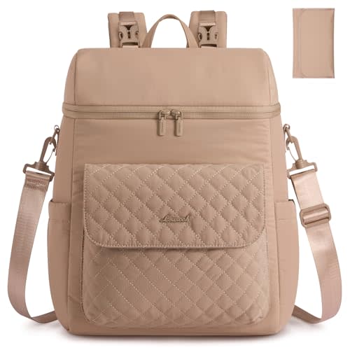 LOVEVOOK Diaper Bag Backpack, 3 in 1 Baby Bag with Changing Pad & Detachable Straps, Large Diaper Backpack for Mom Dad with Stroller Buckles
