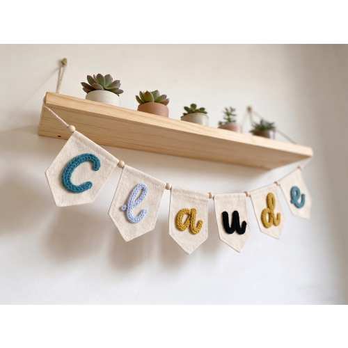 Baby Name Banner,Personalized Yarn Letters Banner,Kids Room Garland,Baby Name Bunting,Nursery Wall Decor,Baby Shower Gift,Newborn Name Sign