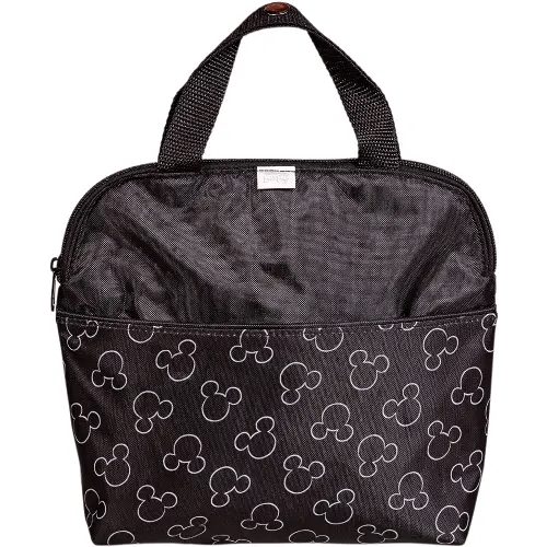 J.L. Childress MaxiCOOL 4 Bottle Breastmilk Cooler, Baby Bottle and Baby Food Bag, Insulated and Leak Proof, Ice Pack Included (Mickey Black)