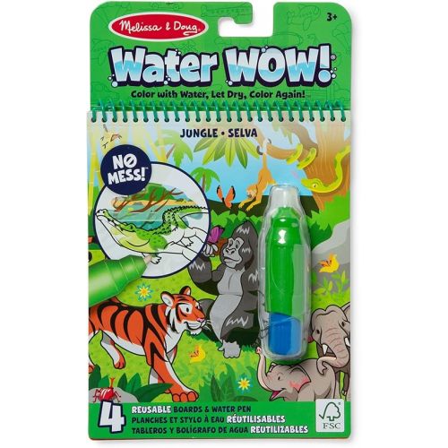 Melissa & Doug On The Go Water Wow! Reusable Water-Reveal Coloring Activity Pad – Jungle