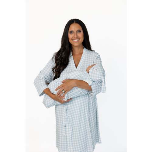 Swaddle + Hat Set | Oxford Gingham