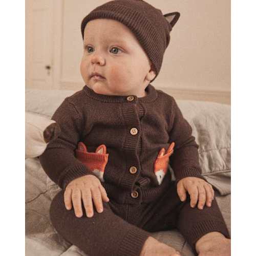Baby Fox Sweater Cardigan 3-Piece Outfit Set - Homegrown by Gymboree - Brown