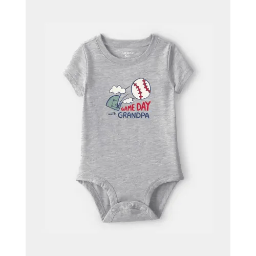 Baby 'Gameday With Grandpa' Graphic Bodysuit - Grey | Carter's