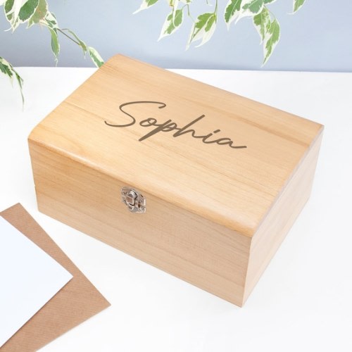Personalised Engraved Name Keepsake Chest Memory Box - Etsy