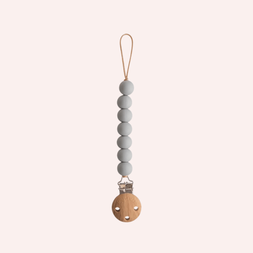 Mushie Pacifier Clip Halo - Stone
