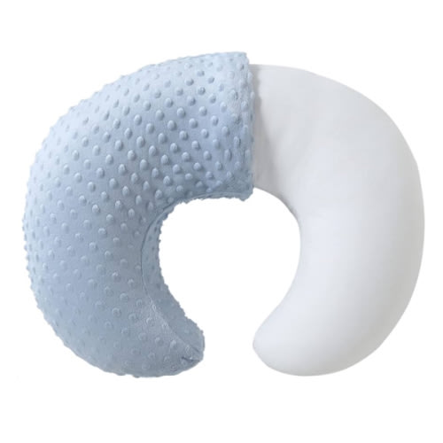 Baby Nursing Pillow and Body Positioner with Premium Slipcover for Breastfeeding for Baby Boys and Girls, Feeding Pillow with Breathable Comfortable Pillowcase (Blue)