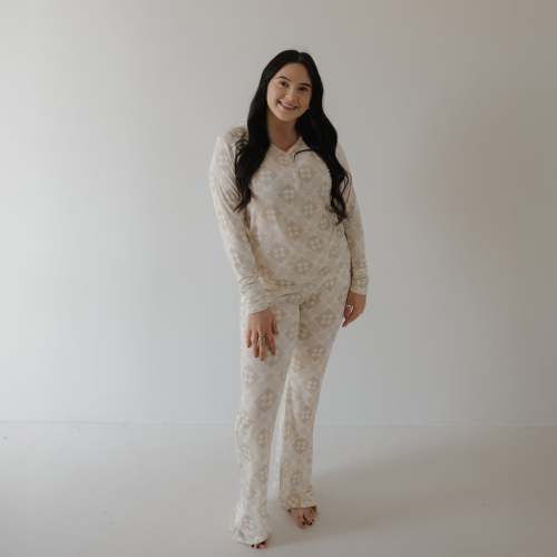 Women's Long Sleeve Bamboo Pajama | Cottage Quilt