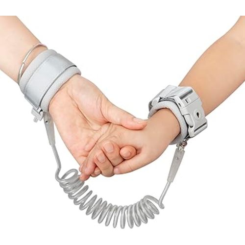 PandaEar Anti Lost Wrist Link, Toddler Harness Walking Leash Safety Child Wristband Leashes for Babies Kids (Grey)