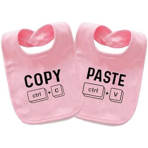 Baby Twins Bibs Copy Paste Newborn Baby Bibs Cute Unisex Bibs Set Toddler Baby Boy Girl Bibs