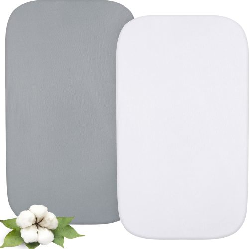 Bassinet Sheets - Fit ANGELBLISS 3 in 1 Rocking Bassinet, 2 Pack, 100% Organic Cotton