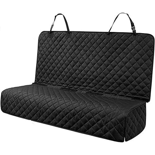 PETICON Waterproof Scratchproof Pet Bench Seat Covers for Cars, Trucks, SUVs, Nonslip Durable Back Seat Cover for Dogs, Washable Backseat Protection, Black