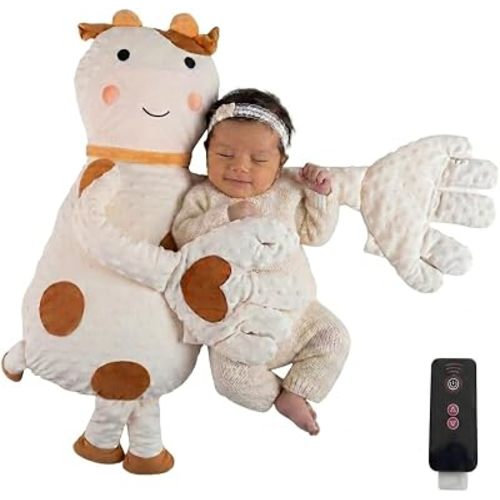 Cow Shaped Pillow – Longer Runtime with Remote and 3-Level Adjustable, Premium Soft Fabric Accent Cushion for Couch, Sofa, Bed & Living Room Décor