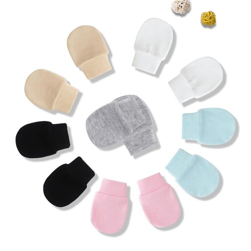 Moufles en coton pour bébé - Anti-rayures - Pour bébés de 0 à 6 mois - Gants pour bébé - Convient aux nourrissons mâles et femelles, Coloré