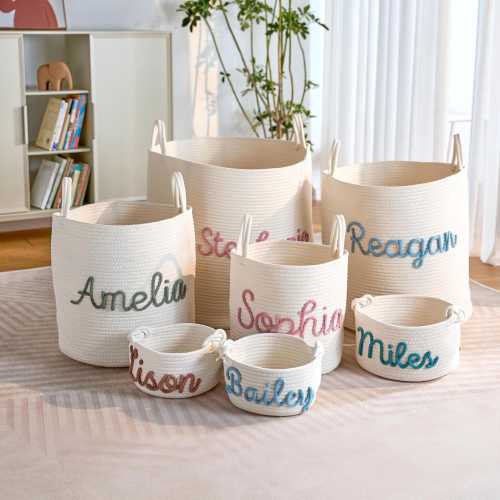 Handmade Name Basket • Laundry basket • Newborn Gift • Baby Shower Gifts • Toy Basket • Baby Name Gift • Home Storage