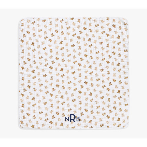 Teddy Bear Oversized Organic Muslin Baby Blanket
