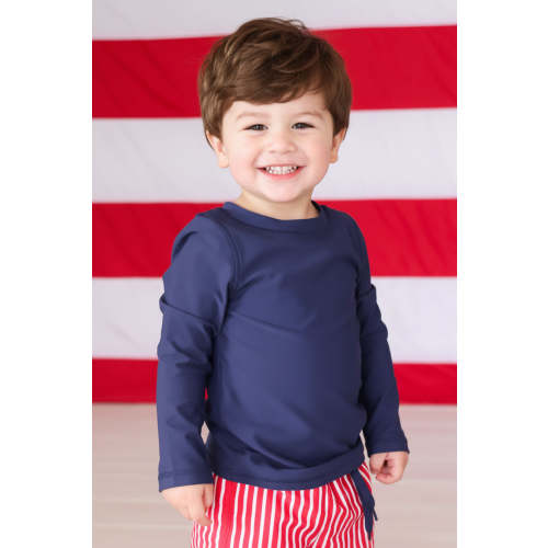 Long Sleeve Rash Guard Shirt in Midnight Stars | Caden Lane